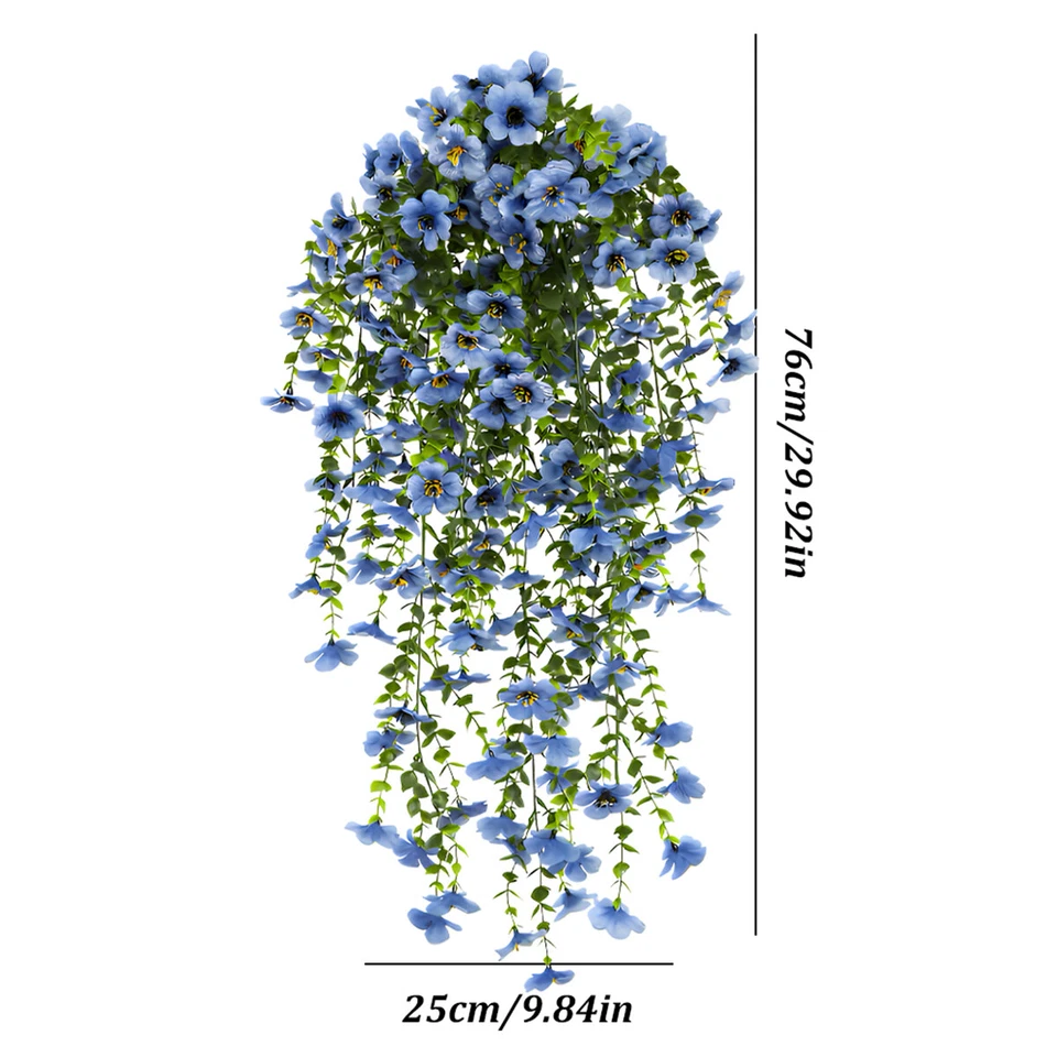 4 Piezas Planta Colgante Falsa Artificial para Exterior Jardín Porche Decoración Colgante Foto 3 de 4