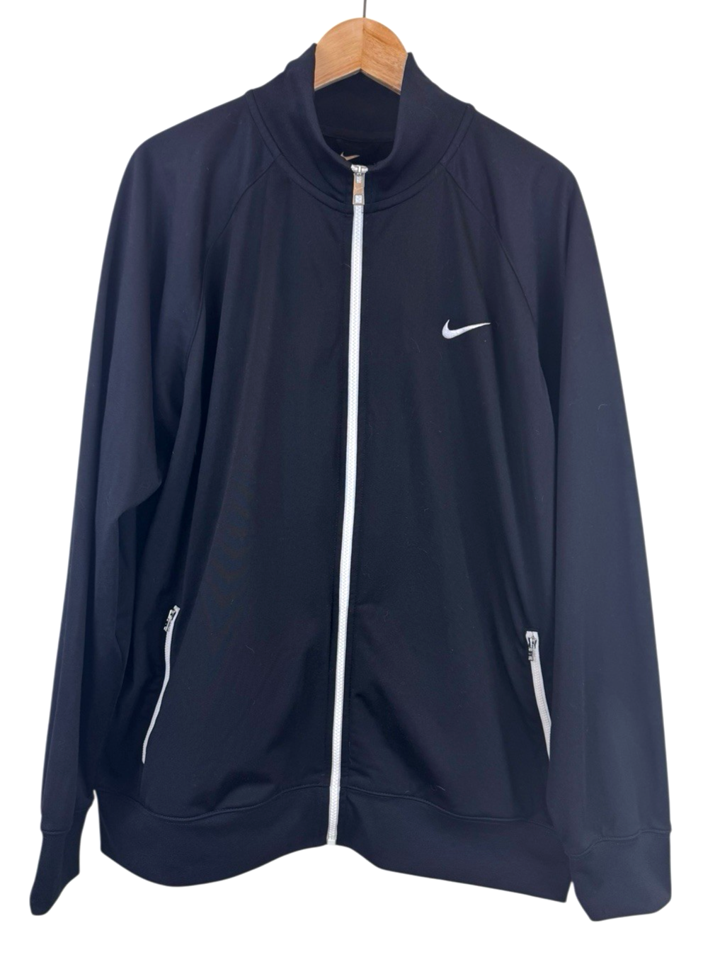 SACAI X NIKE Giacca a vento Nike full zip track uomo XL nera ricamata swoosh Varsity
