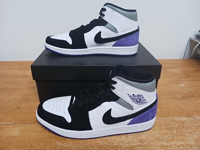 NIKE aj1 スパイク　箱あり　27.5 852542-105 Size 9.5 - Jordan 1 Mid SE Black/Varsity Purple/White