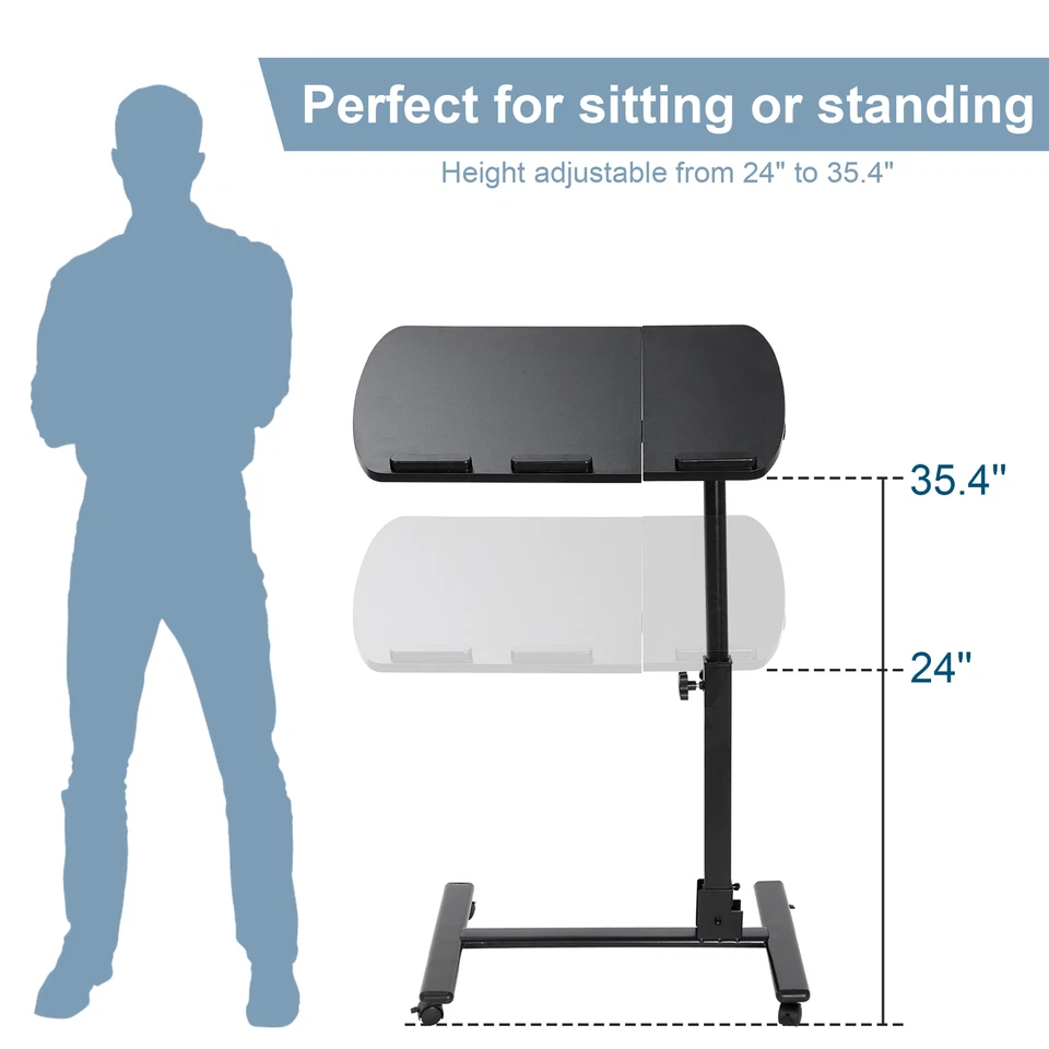 Mesa enrollable ajustable para computadora portátil portátil soporte de escritorio sobre la cama mesa inclinable Foto 3 de 4