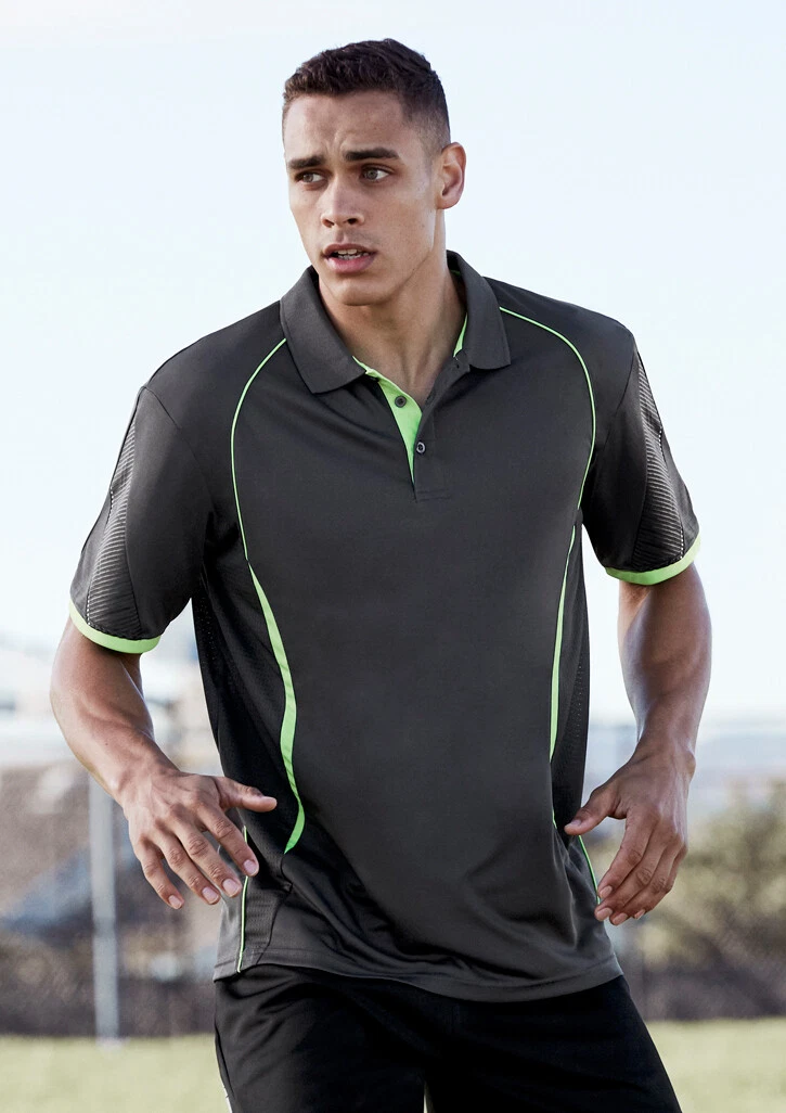 Biz Collection Men's Razor Polo W/ Grid Mesh Underarm Panels