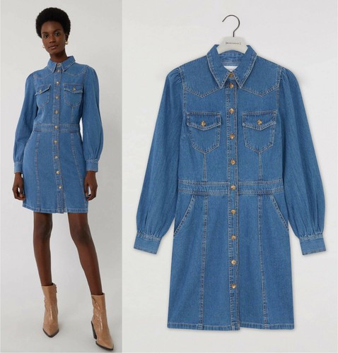 Western Denim Dress Ladies Womens Blue 