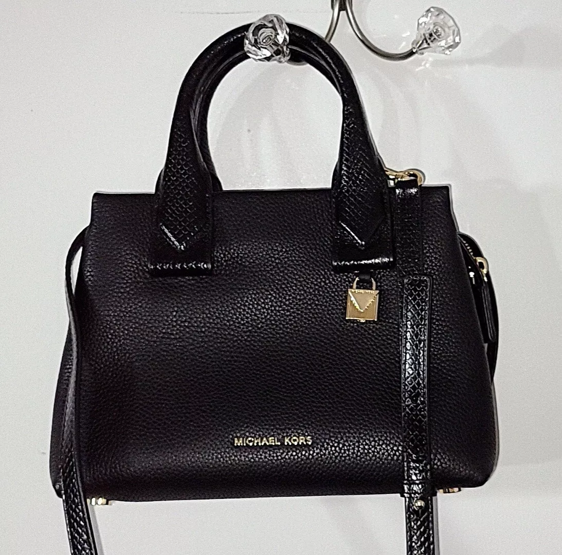 Michael kors rollins sm satchel bag black discount