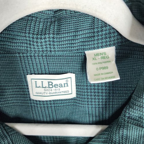 Camisa de franela LL Bean vintage para hombre X-grande verde a cuadros botones bolsillos P989 - Imagen 2 de 12