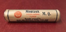 c1915 Unopened Montauk M.Q. Developing Tube, Original Label, Hauff's Metol
