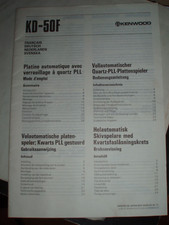 Notice d'utilisation Platine automatique QUARTZ  Kenwood KD -50F