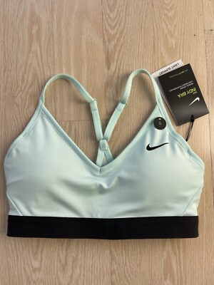 NIKE Indy Dri-FIT Size Small Light-Support Sports Bra Mint Foam Green/Black NWT