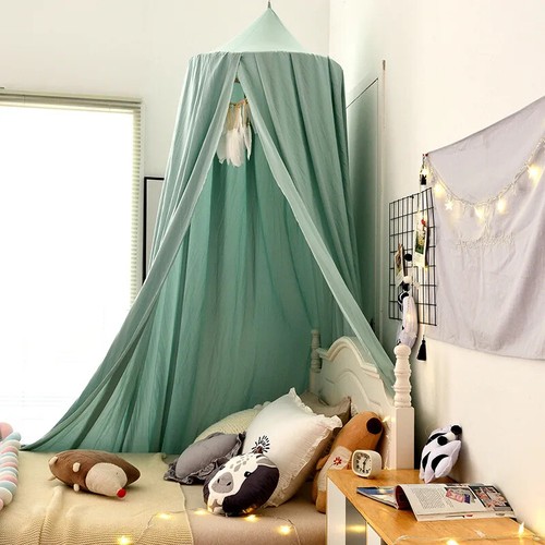 Bett Moskitonetz Betthimmel für Jungen & Mädchen Zimmer Bett Kinderbett hängend rund Spielzelt - Bild 26 von 34