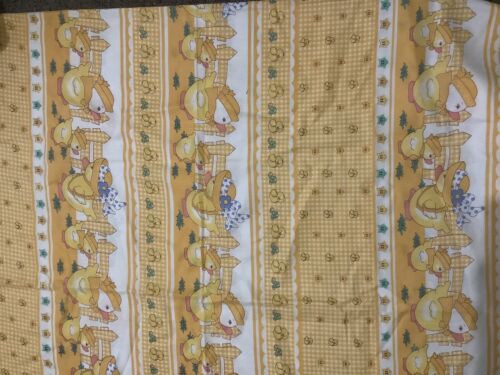 RARE Vintage Yellow Duck Gingham Gold Nursery Novelty Border Fabric Sold By 1 Yd - Picture 9 of 9