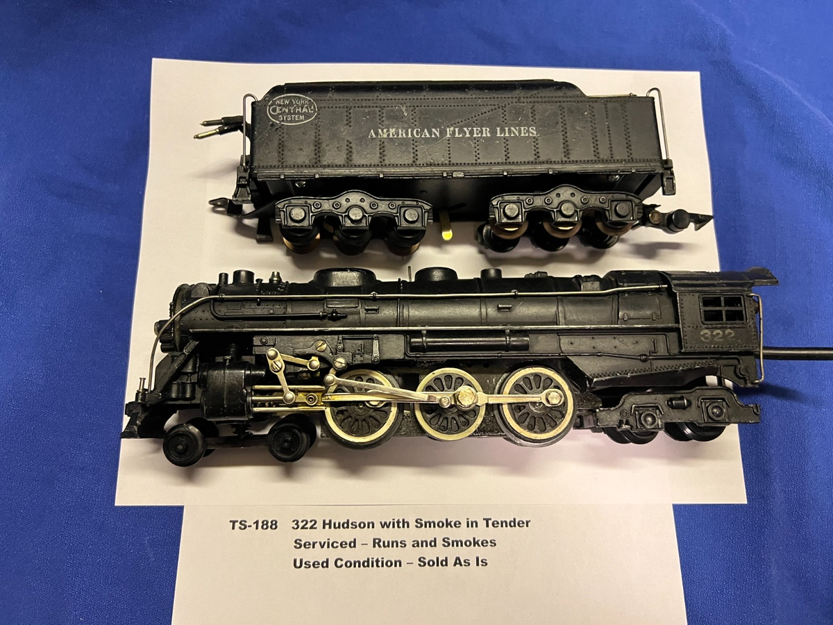 American Flyer Trains 322 Hudson with Smoke in Tender TS-188