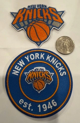(2)-NEW YORK KNICKS  EMBROIDERED IRON ON  PATCHES .  3”x 3” & 3”x 2.5” AWESOME!!