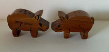 Vintage Wooden Pigs Salt & Pepper Shakers CORKS IN BUTTS! Bryce Canyon Souvenirs