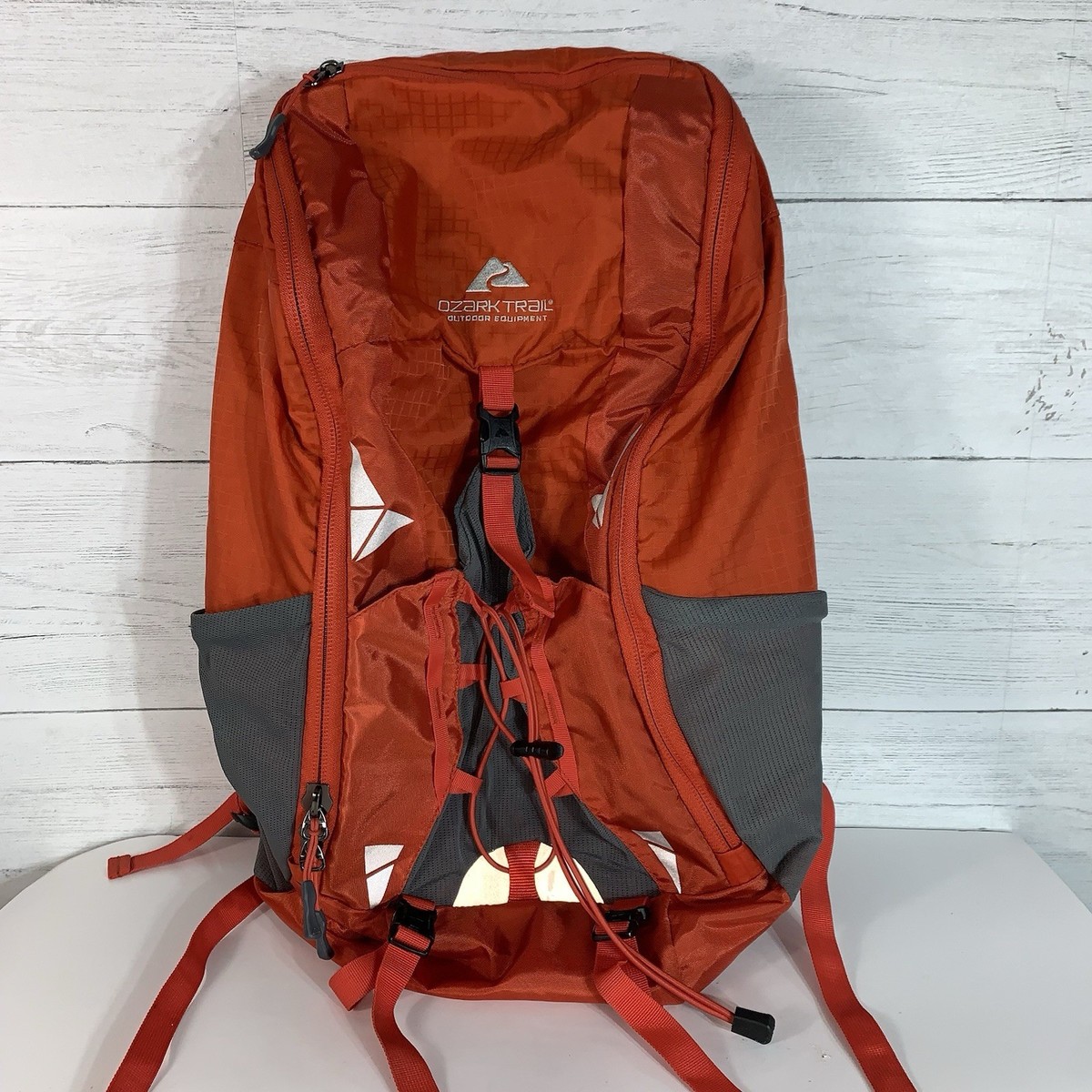 Ozark trail large backpack orange and gray 40L Crestone Daypack