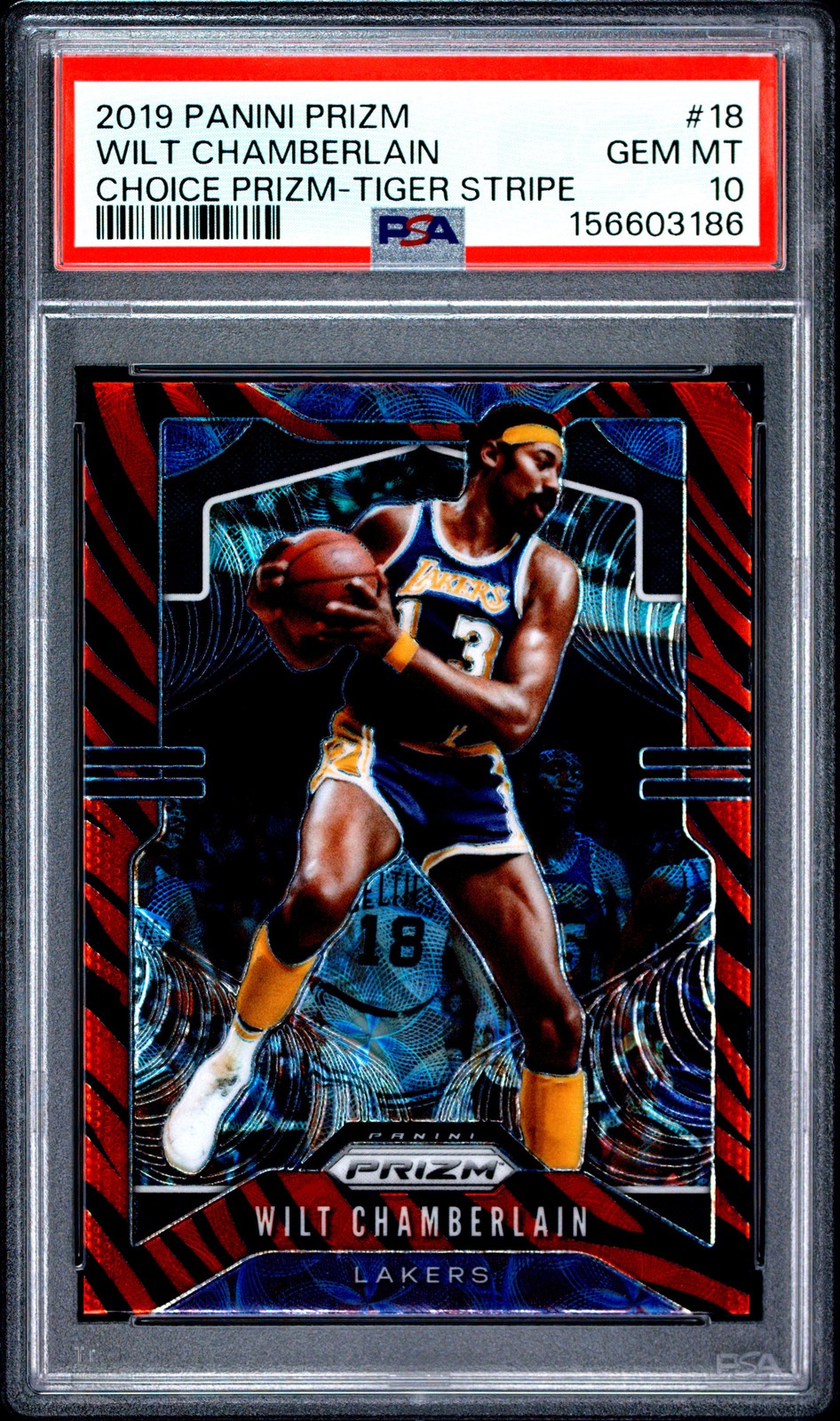 2019 PANINI PRIZM CHOICE PRIZM-TIGER STRIPE #18 WILT CHAMBERLAIN PSA 10 view 1