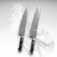 Chef Knife Set 9.5 & 10.75 inch German Steel Pakkawood Handle Kitchen Cutlery