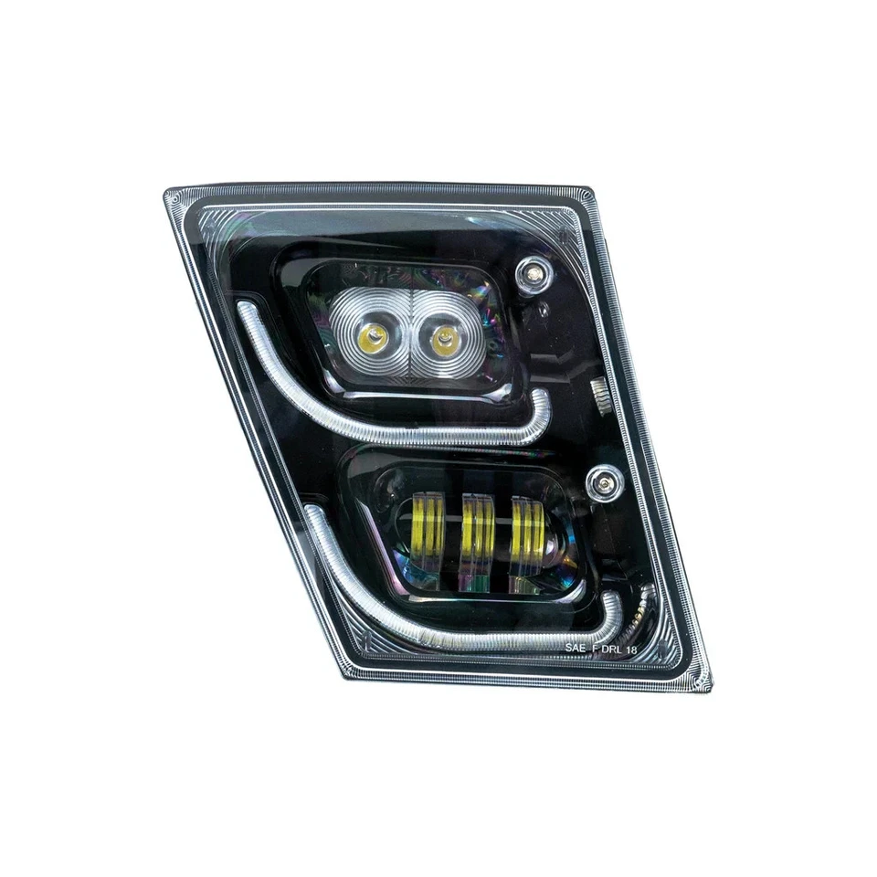 Luz antiniebla LED Volvo VNL más borde LED negro | Juego de pares | (izquierda + derecha) | Se adapta 03-17 Foto 4 de 4