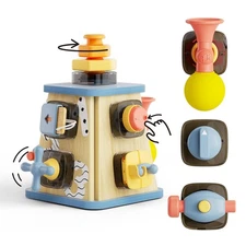 8 in 1 Wooden Activity Cube, Montessori Toys for 2 Year Old Boy Girl Toddlers...