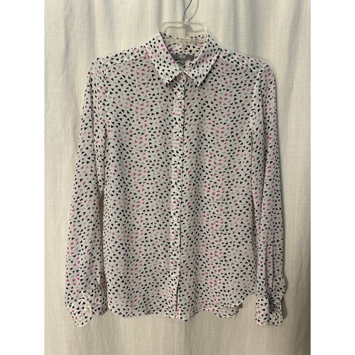 Blusa Uniqlo Para Mujer LS Abotonada Triángulo Confeti Colorida Semi Transparente Pequeña - Imagen 2 de 8