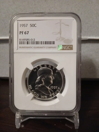 1957 NGC PF67 Silver Proof Franklin Half Dollar 50C New White Label 