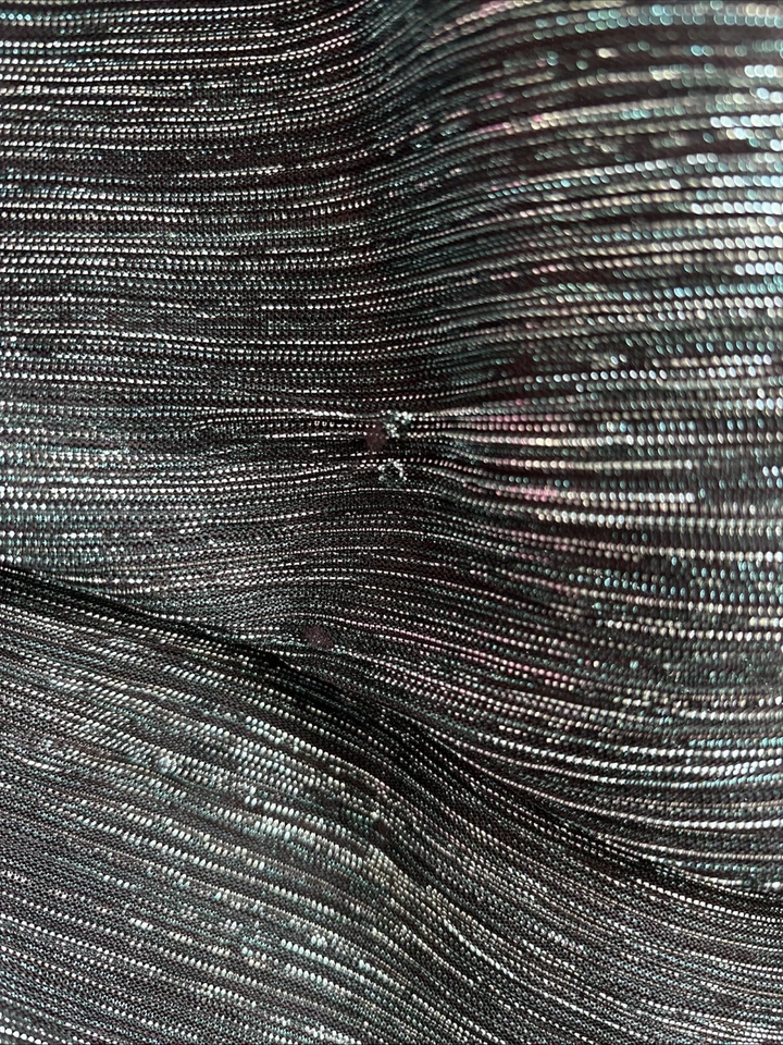 Vestido Maje Shimmer Mini Acanalado Cuello en V 10/12 Fr 38 Turquesa Verde azulado Brillo Foto 2 de 4