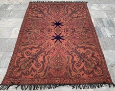 Vintage Hand Woven Paisley Shawl Women Shawl Woolen Textile 4x7 ft Free Ship