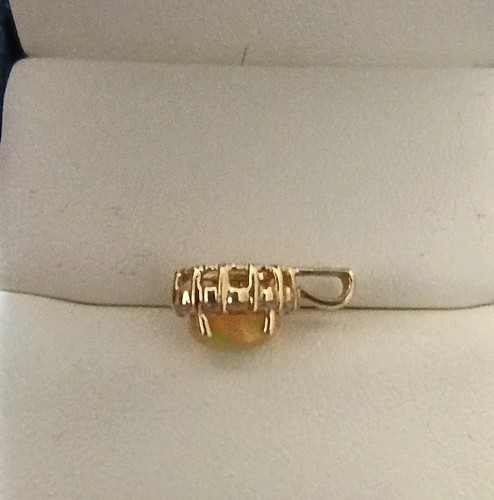 Colgante de ópalo y diamantes, oro amarillo sólido de 14 k, 0,30 ctw - Imagen 7 de 8