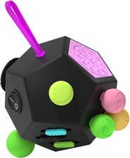 Deluxe 12-Sided Fidget Cube - Perfect Stress Reliever Gift for Children Adults