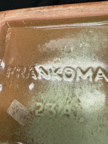 Frankoma Pflanzgefäß mit Fuß Sockel Desert Gold #23A 5 3/4 Zoll etwas verrückt - Bild 6 von 9