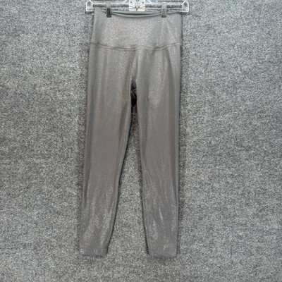 Beyond Yoga Leggings Women Medium Gray Alloy Ombre Sparkle High Waisted Midi