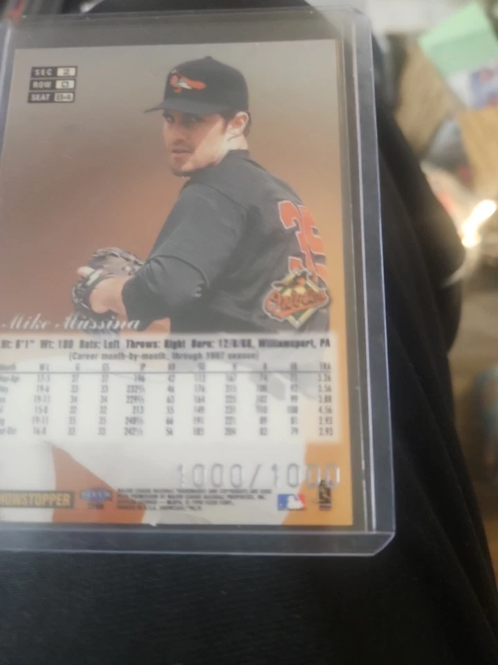 MIKE MUSSINA 1998 FLAIR SHOWCASE ROW 0 SHOWSTOPPER #437/1000/1000  ORIOLES QQ - Image 3 of 3