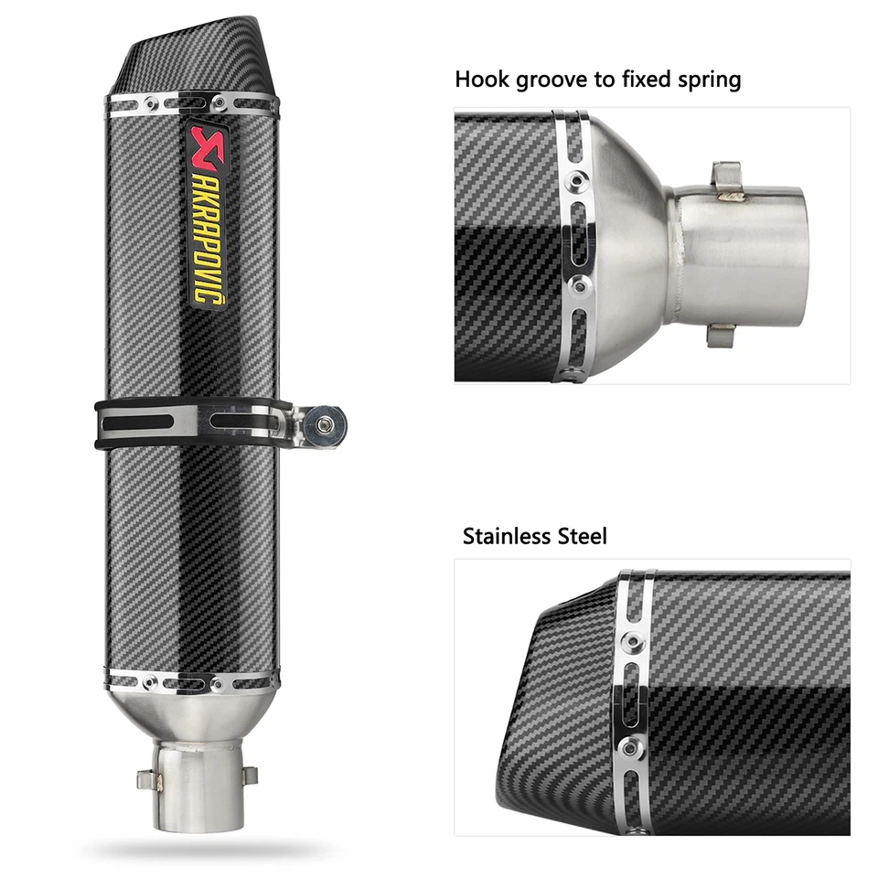 470mm Slip On Exhaust Muffler Pipe DB Killer For 38-51mm Universal Motorcycle - Image 4 of 4