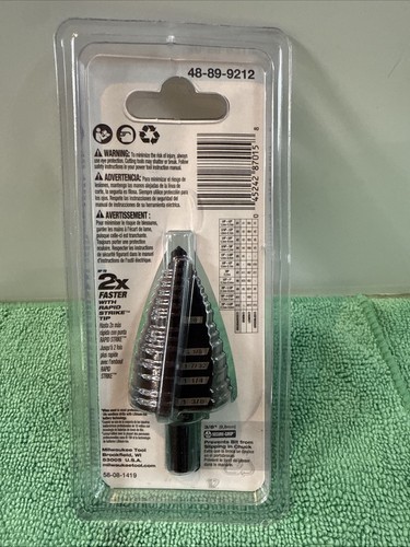 NEW Milwaukee 48-89-9212 #12 Step Bit Jam Free Metal - Sealed - Picture 6 of 8