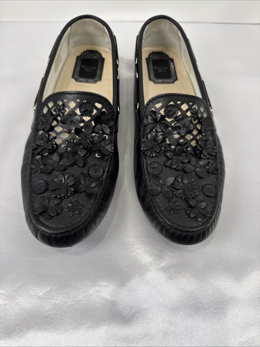Christian Dior Laser Cut Flower Slip On Loafers Size 38 1/2