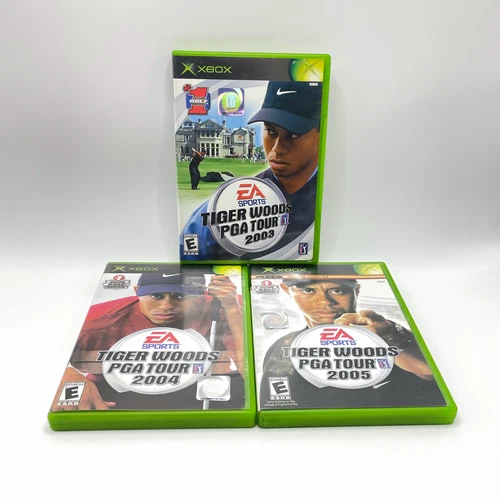 Tiger Woods PGA Tour Original Xbox Game Lot of 3 - 2003, 2004, 2005 CIB