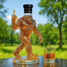 Bigfoot Whiskey Bottle Glass Liquor Decanter Novelty Bar Drinkware Gift