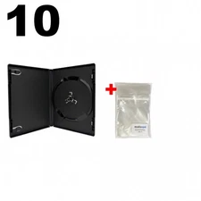 10 ULTRA PREMIUM STANDARD Black Single DVD Cases 14MM 90g & 100 OPP Bags