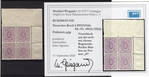 Dr-Pfennigzeit 40I+40IDER Eckrand-Vb Con Format D MNH** BPP Find E