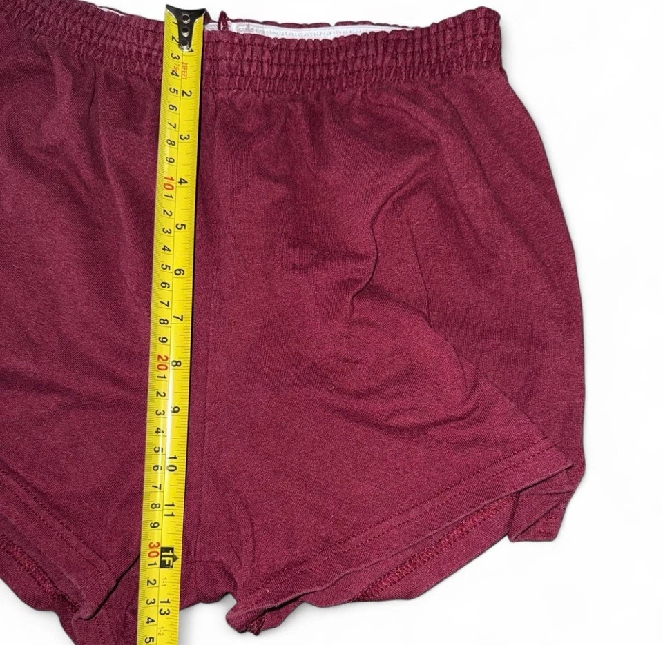 Pantalones Cortos Soffe Vintage Talla Mediana Desteñidos Rojo Activo Elastizados Cintura Elástica Pull On Foto 3 de 4