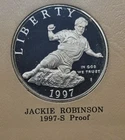 JACKIE ROBINSON BROOKLYN DODGERS 1997-S COMMEMORATIVE SILVER DOLLAR PROOF