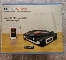 DIGITNOW Turntable & Cassette & AM/FM Radio Player and Recorder