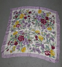 Vintage Floral Purple Square Scarf