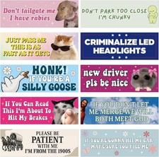 Funny Car Magnet Bumper Sticker - 10Pcs Hilarious Funny Joke Vehicle Magnets Emb
