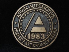 QL03129 VINTAGE 1983  ARVIN AUTOMOTIVE  SOLID BRASS BELT BUCKLE