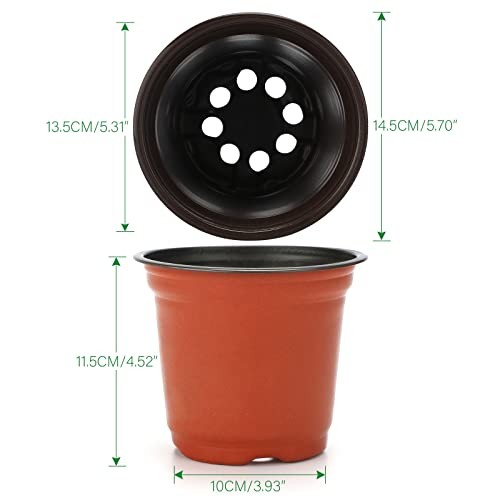 Kunststoff Pflanzen Baumschule Töpfe, 6 Zoll 120 Stück Samen ab 6 Zoll braun - Bild 2 von 6