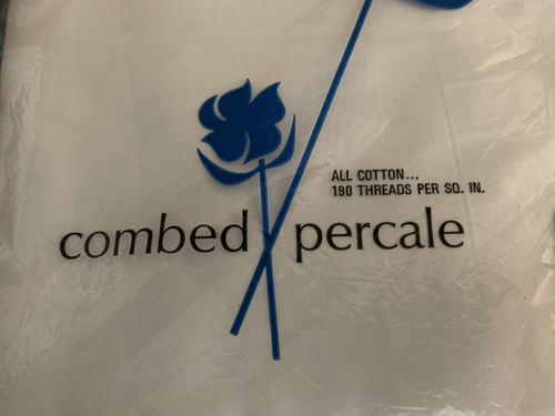 Vintage White All Cotton Combed Percale Twin/ Single Flat Sheet Sears NEW - Picture 3 of 8