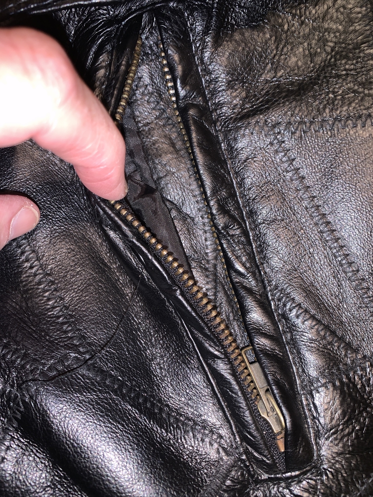 FLIGHT PATH Patchwork Leather Flight Bomber Jacke… - image 8