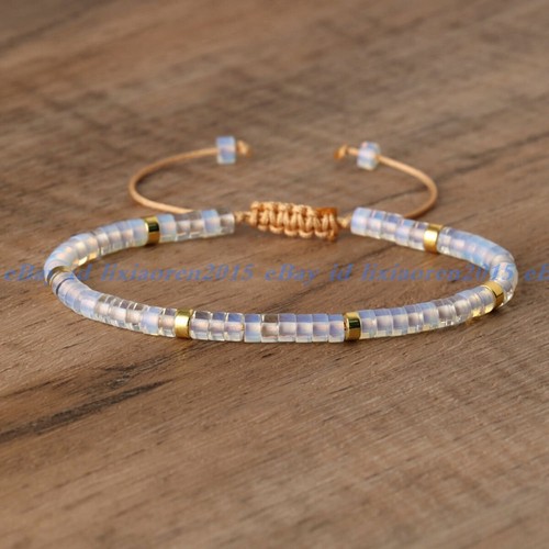 Natural Crystal Stone Bracelet Gemstone Beaded Dainty Healing Bracelet Handmade - Picture 28 of 59