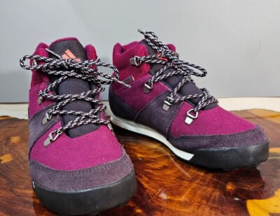 Adidas Boots Girls Size 3 US Terrex Climawarm Snowpitch Primaloft Cranberry Shoe