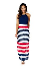 JustFab Pleated Striped Maxi Dress (WOT)