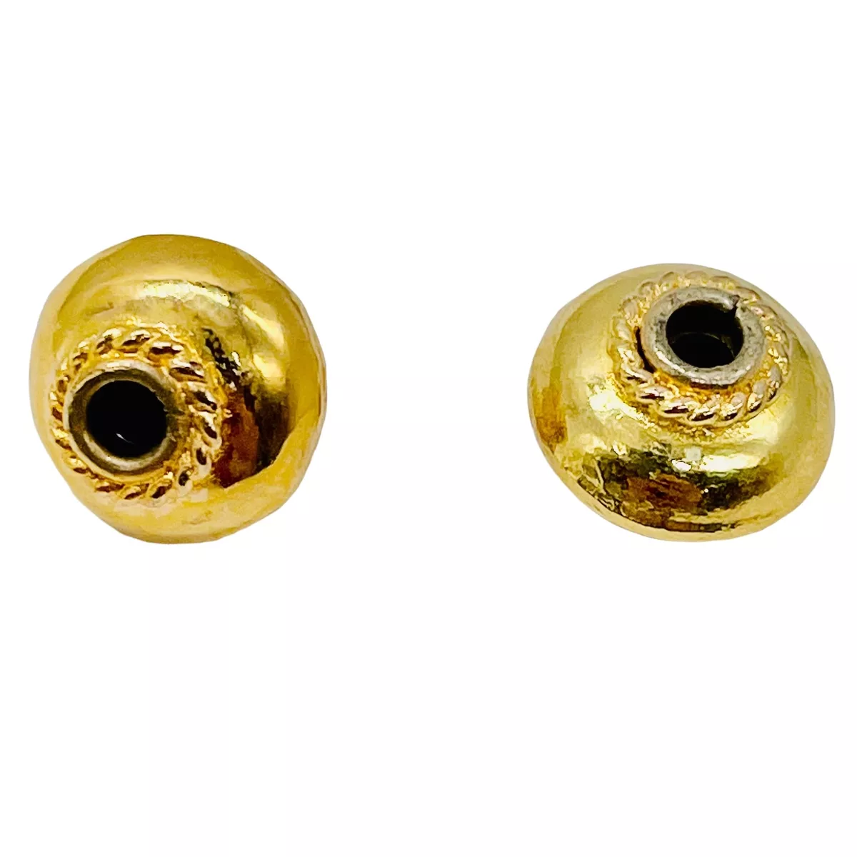 Vermeil Sterling Silver Decorator Round Beads 12x8 mm Gold 2